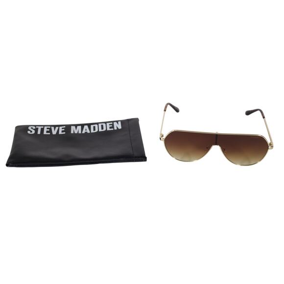 Steve Madden TYSON Metal Shield Sunglasses - Gold / Brown Gradient - NWT - Picture 7 of 7